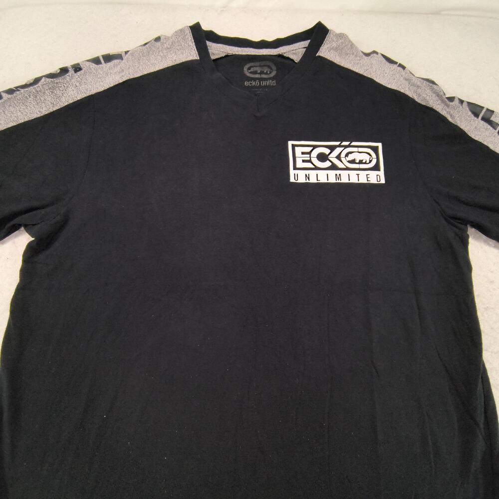Ecko Unltd Crew Neck Casual Short Sleeve T Shirt Mens Size Medium M Black Gray